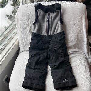 L.L. Bean Kids' Black and Gray Snow Bibs